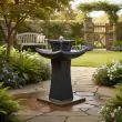 Solar Powered Pagoda Water Feature close up