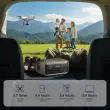 ALLPOWERS VOLIX P300 in a car boot on a road trip with runtime estimates