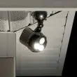 Battery Security Light 400 lumens Showing inside the head where you fit the batteries