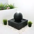 Black Granite Solar Powered Water Feature Showing the realistic granite finish