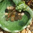 Ceramic Frog Solar Water Feature - solar panel 