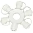 Connect Pro 5 Port Ring Connector Black Or White showing connected to ConnectPro string lights