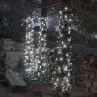 Connect Pro Outdoor Lights Dual Colour White Cable in garden on fence