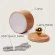 Elegant Real Wood Rechargeable Spotlight — USB Powered, 360° Magnetic Mount