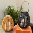 Faux Rattan Solar Lantern