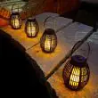 Faux Rattan Solar Lantern