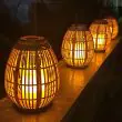 Faux Rattan Solar Lantern