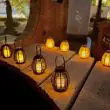 Faux Rattan Solar Lantern