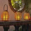 Faux Rattan Solar Lantern