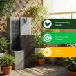 Solar Powered Harmony Pillars Water Feature showing features of the product in a diagram form 