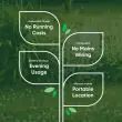 Solar Powered Harmony Pillars Water Feature showing features of the product in a diagram form 