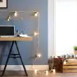 Festoon Lights Connectable Frosted Bulb White Cable in trees