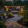 Filigree Solar Garden Lantern – Copper‑Effect Outdoor Light – Lifestyle