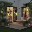 G40 Festoon Lights - 18m, 30 Warm White Bulbs, Remote – Lifestyle