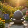 Solar Sphere Water Feature with Battery Back-up & LED Lights