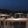 Round and square Halo lights on a lawn (round supplied; square version planned)