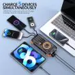 Solar & Hand Crank Power Bank- 2000mAh Waterproof Portable Charger showing six different product views 