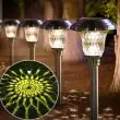 Helena Garden Solar Lights - Premium 4-Pack Pathway Lighting showing the brighter than average light with a gorgeous dispersal pattern 