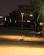 Horizon solar lamp post on a paved plaza at night