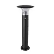 Kew solar bollard light - close-up of the frosted diffuser and button
