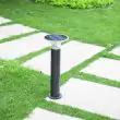 Kew solar bollard light - close-up of the frosted diffuser and button