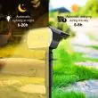 LED Garden Path Spotlight – 56 LED With Motion Sensor showing automatic lighting time and charging time 