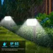 LED Garden Path Spotlight – 56 LED With Motion Sensor showing automatic lighting time and charging time 