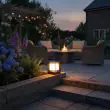 Lumisoft Solar Light Post Light 120 Lumens Multi-Color Remote Control LED – Lifestyle 3
