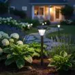 Magnum Solar Stake Light – 100 Lumen Brushed Steel – Lifestyle 3