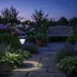 Magnum Solar Stake Light – 100 Lumen Brushed Steel – Lifestyle 3