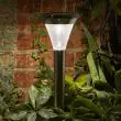 Magnum Solar Stake Light – 100 Lumen Brushed Steel – Lifestyle 3