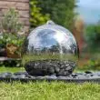 Reservoir and galvanized grid for Medium Stainless Steel Sphere Water Feature 