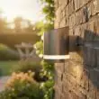 Chelsea Stainless Steel Solar Wall Light – Warm White 3000K – Lifestyle 2