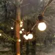 Outdoor Festoon Lights Connectable Frosted Bulb draped on wall