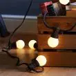 Outdoor Festoon Lights Connectable Frosted Bulb draped on wall