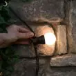 Outdoor Festoon Lights Connectable Frosted Bulb draped on wall