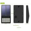 Low-Profile Outdoor Solar Lights with Wide-Angle Motion Sensor showing product dimensions and on off button with screw hole fixings 
