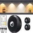 Powerbee Rechargeable Battery‑Operated Lights With Remote – LED Puck Lights, Magnetic Mount, CCT, USB‑C Charging