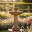 Queensbury 3 Tier Solar Garden Water Feature Fountain close up of flowing water