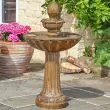 Queensbury 3 Tier Solar Garden Water Feature Fountain close up of flowing water