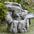 Rock Fall Solar Garden Water Feature close up of cascade