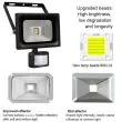Led Security Light 30W mounted on wall in rain