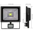 Led Security Light 30W mounted on wall in rain