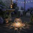 Hand-Painted Solar Glass Jar Lantern – Stained Glass, Table or Hanging – Lifestyle 3