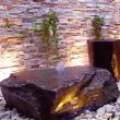Slate Water Feature showing cascading water over natural slate
