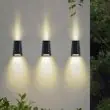 Sleek Modern Fence Solar Garden lights  Showing the IP65 rating weatherproof properties