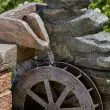 Smart Garden Heywood Mill Solar Resin Fountain close up of mill wheel