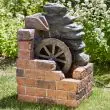 Smart Garden Heywood Mill Solar Resin Fountain close up of mill wheel