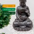 Solar Buddha Water Feature Showing environmentally friendly weather proof polyresin and solar powered 