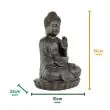 Solar Buddha Water Feature Showing environmentally friendly weather proof polyresin and solar powered 